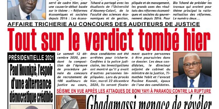 La Une du mercredi 23 Décembre 2020
