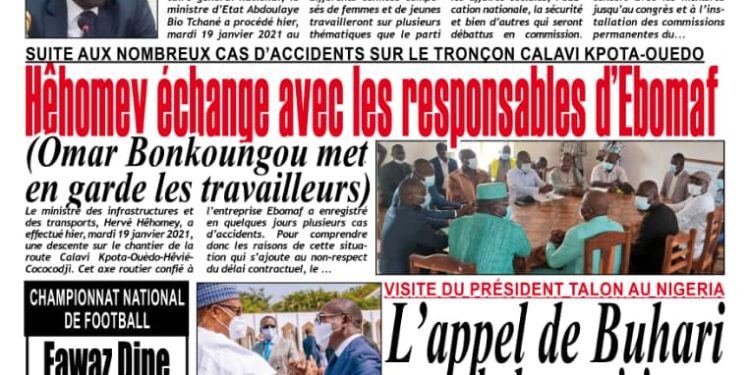 La Une du mercredi 20 Janvier 2021
