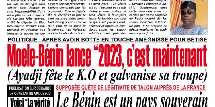 La Une du lundi 26 Avril 2021