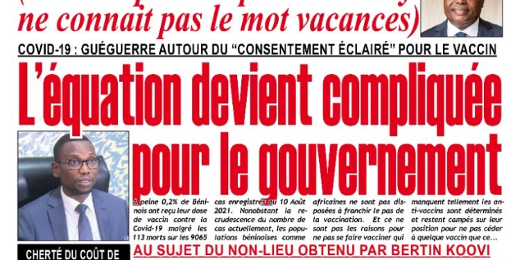 La Une du Mardi 17 Août 2021