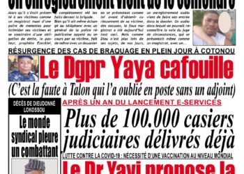 La Une du Mercredi 08 Septembre 2021