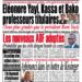 La Une du Jeudi 16 Septembre 2021
