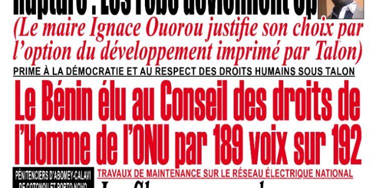 La Une du Vendredi 15 Octobre 2021