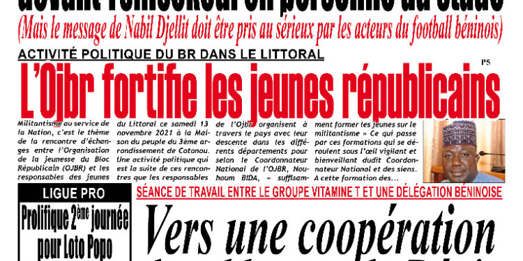 La Une du Lundi 15 Novembre 2021