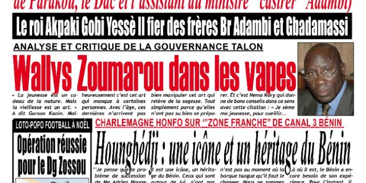 La Une du Lundi 27 Décembre 2021