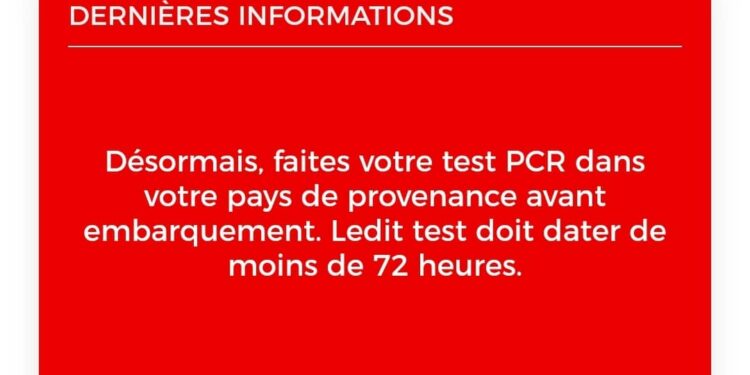 Mesures contre Covid-19  à l’aéroport de Cotonou : Le test Pcr obligatoire à l’embarquement et au débarquement