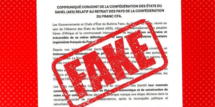 Démenti officiel : Le retrait de l’AES du Franc CFA est une fake news