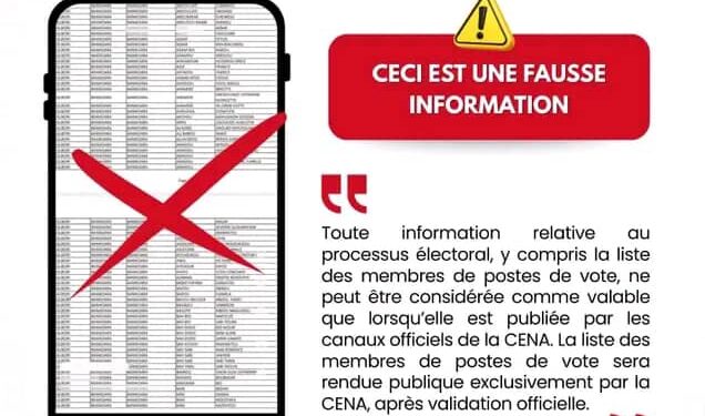 Processus électoral au Bénin : La CENA dément une fausse liste des membres des postes de vote