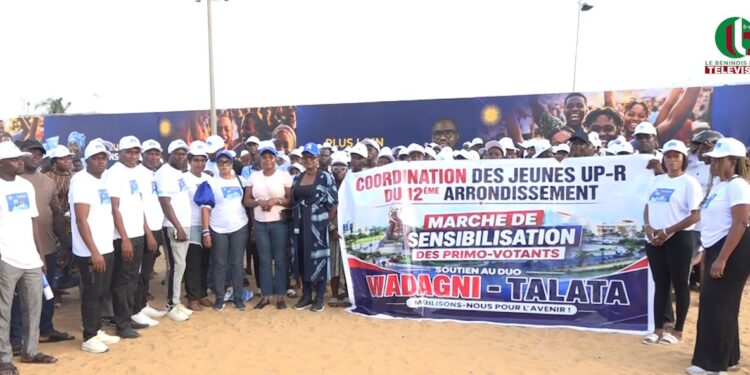Mobilisation dans le 12e arrondissement de Cotonou : Les primo-votants marchent pour Wadagni et appellent à la mobilisation massive